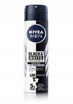 Nivea Men, B&W Invisible Dezodorant, 150 ml