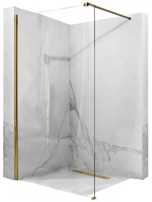 REA AERO100 GOLD ścianka prysznicowa typu WALK-IN 100cm szkło transparentne