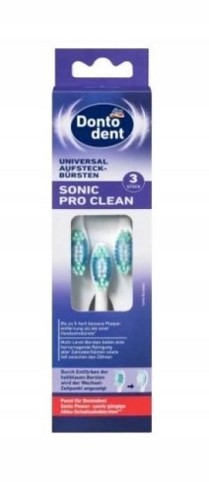 Dontodent, główki do szcz. Sonic Pro Clean, 3 szt