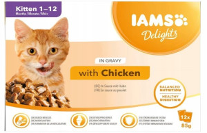 Iams, Mokra karma, drób, 12x 85g