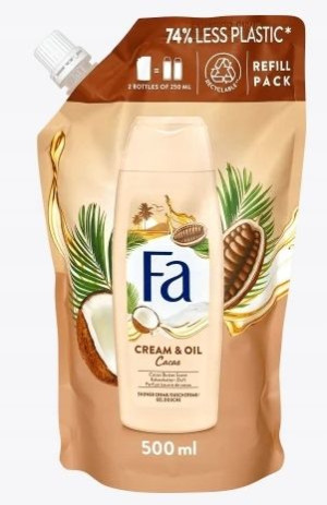 Fa Cream & Oil, Krem pod prysznic, kakao 500ml