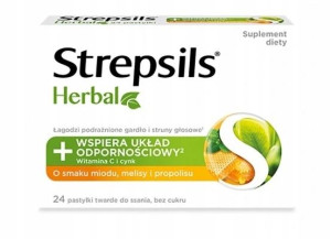 Strepsils Herbal Pastylki do ssania, 24 sztuki