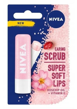 Nivea Caring Scrub peeling do ust Dzika Róża, 4.8g