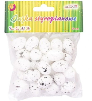 Jajka styropianowe, nakrapiane, 25 sztuk