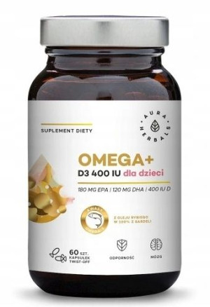 Aura Herbals, Omega+ Witamina D3 400 IU, 60 kaps