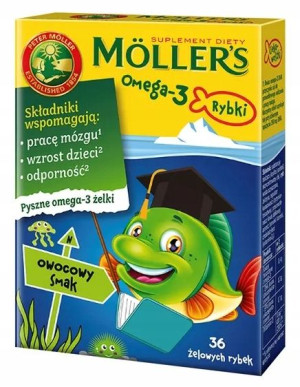 Mollers Omega-3 Rybki żelki o smaku owocowym 36szt