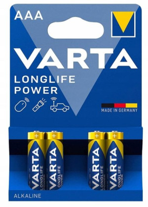 Varta, Longlife Power Micro AAA Bateria, 4 sztuki