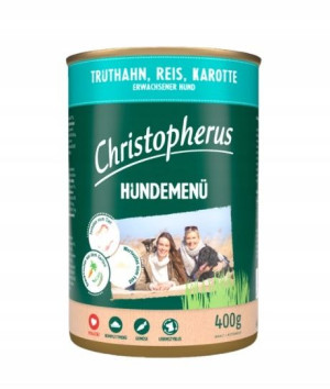 Christopherus Mokra karma dla psów indyk ryż 400g