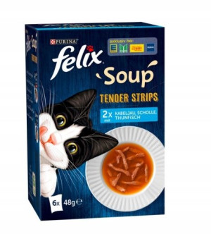 Purina, Felix, Zupa dla kotów, mix, 6x 48g