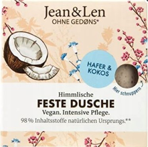 Jean&Len, Żel pod prysznic w kostce, kokos 60g