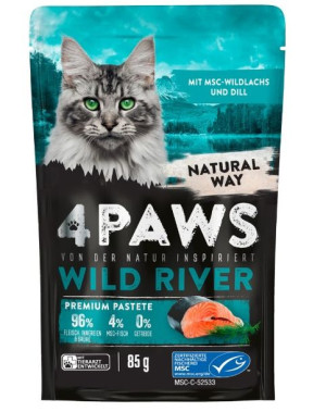 4Paws, Karma dla kota, łosoś i koperek, 85g