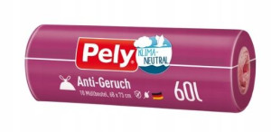 Pely, Worki na śmieci 60l, 10 sztuk