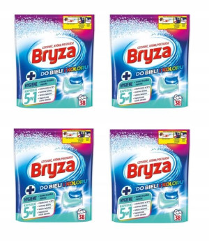 Bryza, 5w1 Kapsułki do bieli i koloru, 4 x 38 szt