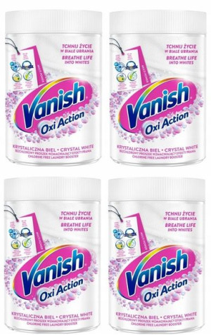 Vanish, Oxi Action Odplamiacz do białego, 4 x 625g