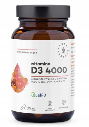 Aura Herbals Witamina D3 4000 IU, 90 kapsułek