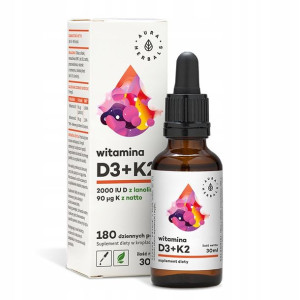 Witamina D3+K2 2000IU D3+ 90 mcg K2mk7 krople 30ml