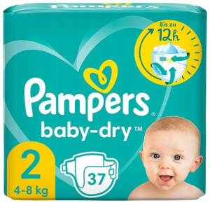 Pampers, Baby Dry Pieluchy rozmiar 2, 37 sztuk