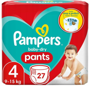 Pampers Baby Dry Maxi Pieluchomajtki 4, 27 sztuk
