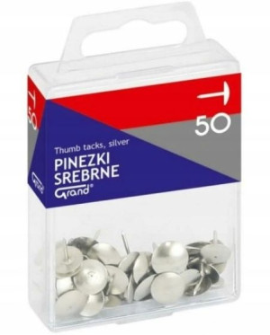 Pinezki srebrne, 50 sztuk