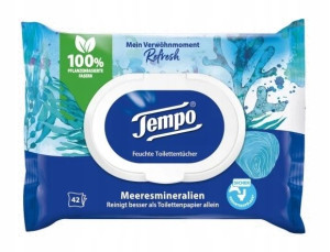 Tempo Wilgotny papier Minerały morskie 42 sztuki