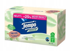 Tempo, Chusteczki naturalne i miękkie, 90 sztuk