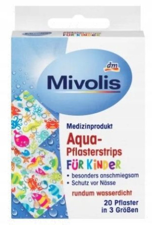 Mivolis, Plastry wodoodporne dla dzieci, 20 sztuk