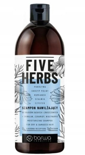 Five Herbs, Szampon Nawilżający, 480 ml