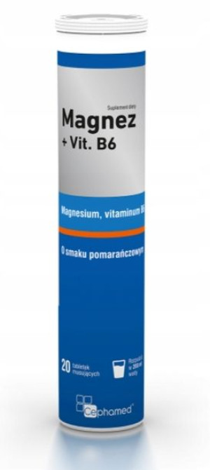 Magnez + Witamina B6, 20 tabletek musujących