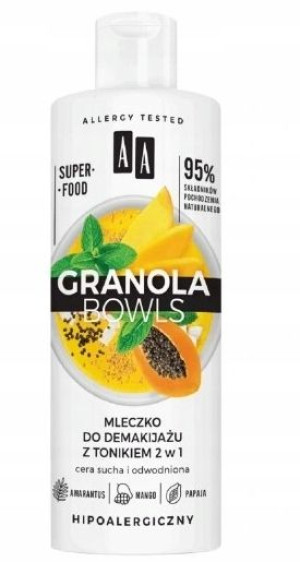 AA Granola Bowls Mleczko do demakijażu 2w1 400 ml