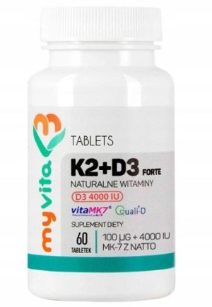 MyVita, Witamina K2 + D3 Forte, 60 tabletek