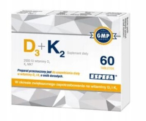 D3 + K2, 60 tabletek