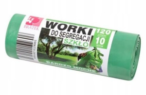 Bratek Worki na śmieci zielone do szkła 120l 10szt