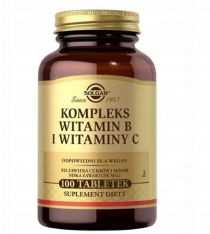 Solgar, Kompleks witamin B i witaminy C, 100 tabl