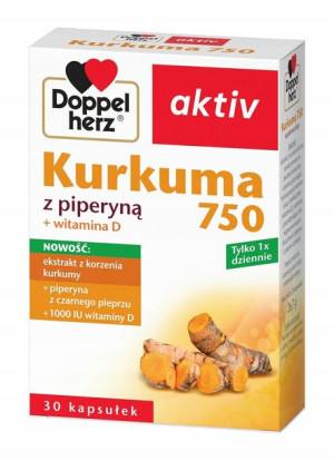Doppelherz Aktiv Kurkuma z piperyną, 30 kapsułek