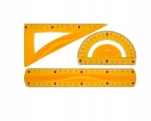 Zestaw geometryczny, elastyczny, pomarańczowy 15cm