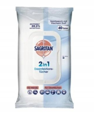 Sagrotan, Chusteczki odświeżające 2in1, 40 sztuk