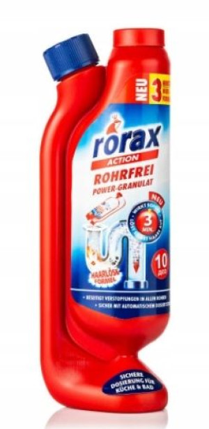 Rorax, Granulowany środek do czyszczenia rur, 600g