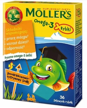 Mollers Omega-3 Rybki żelki cytrusowe 36 sztuk