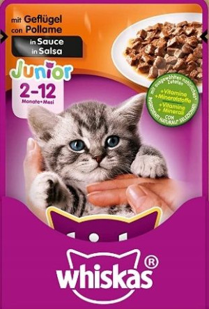 Whiskas, Karma dla kotów junior, drób, 100g