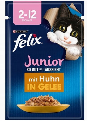 Felix, Junior, Karma dla kociąt, kurczak, 85g