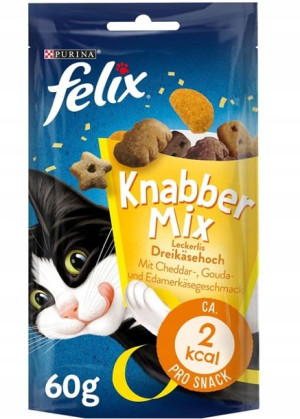 Felix, KnabberMix, Przysmak dla kota, ser, 60g