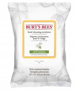 Burt's Bees, chusteczki do mycia twarzy, 30 sztuk