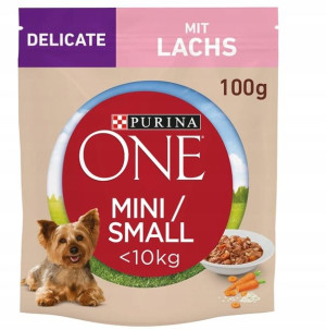 Purina, Karma dla małych psów, łosoś i ryż, 100g