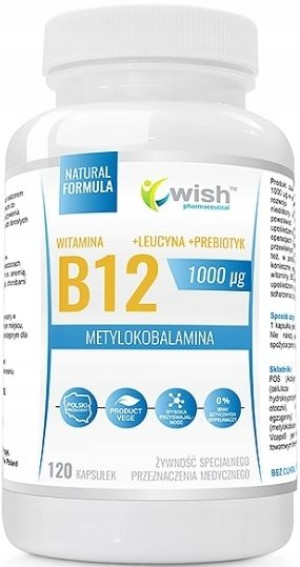 Wish Witamina B12 1000µg - 120kaps Układ Nerwowy