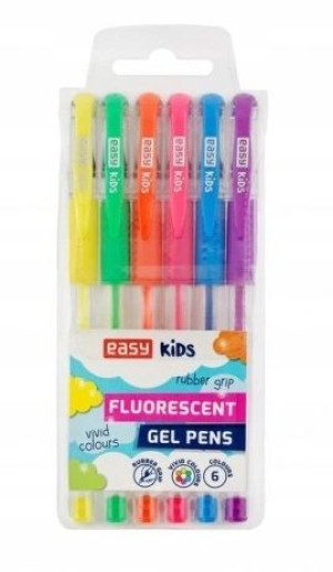 Easy, Długopisy żelowe fluorescencyjne, 6 kolorów