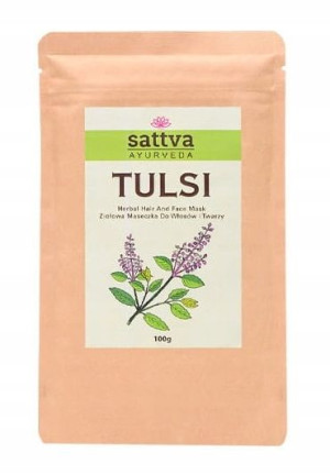 Sattva, Tulsi maseczka do włosów i twarzy, 100g