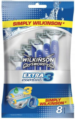 Wilkinson Extra 3 Essentials, Maszynka, 8 sztuk