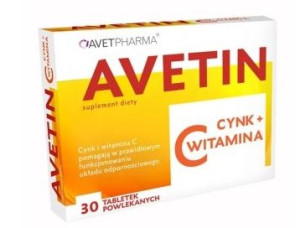 Avetin Cynk + Witamina C, 30 tabletek