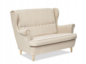 Sofa Skandynawska Dwuosobowa Malmo Piaskowy Na Bukowych Nogach