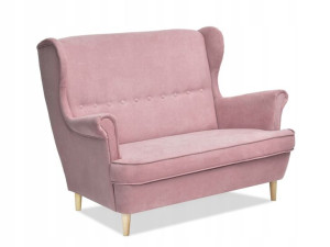 Wygodna Sofa W Stylu Glamour Z Wysokim Oparciem Malmo Pudrowy